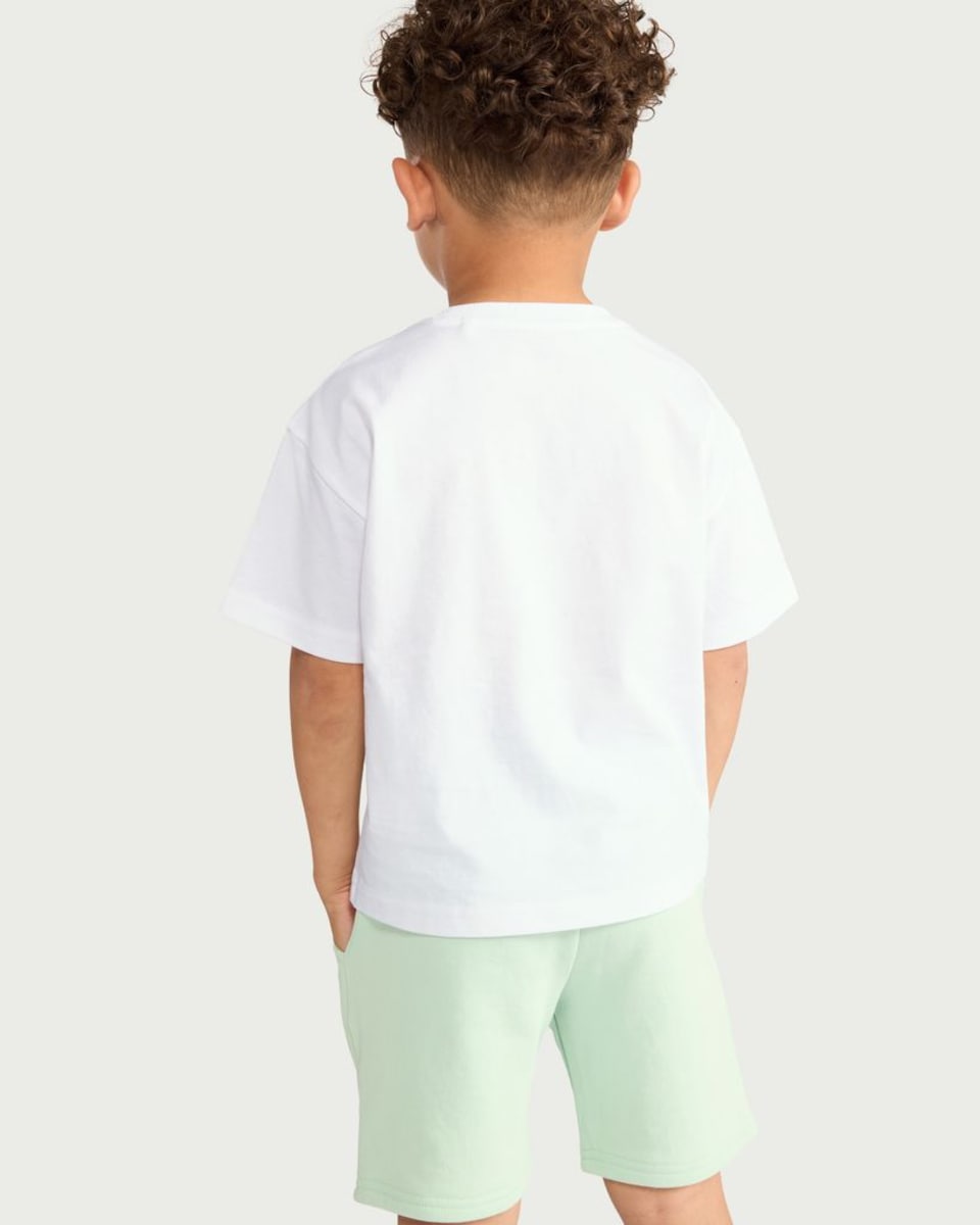 image 1 of F&F Boys 2-Piece Summer Sundae T-Shirt and Shorts Set in Multi Green