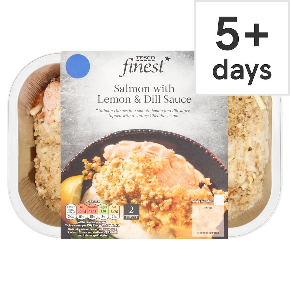 Tesco Finest Salmon with Lemon & Dill sauce 400g