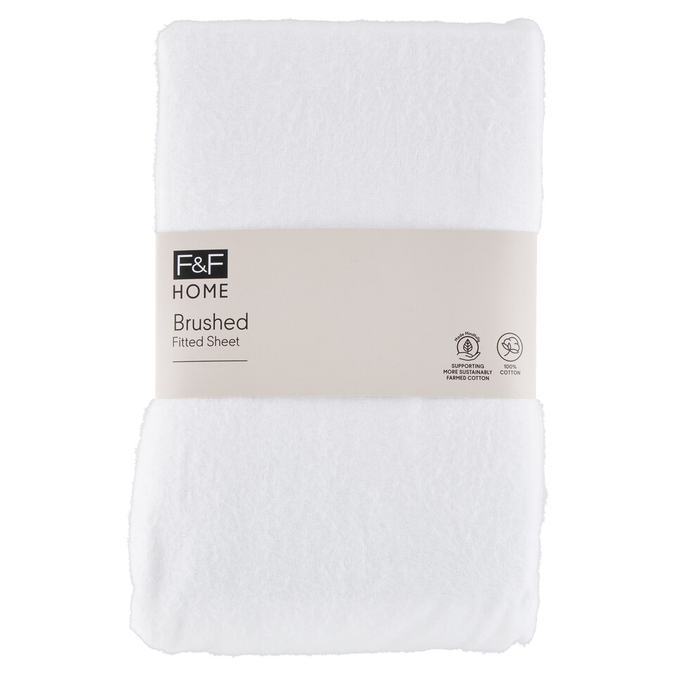 F&F Home Brushed Fitted Sheet 100 x 200 x 25 cm
