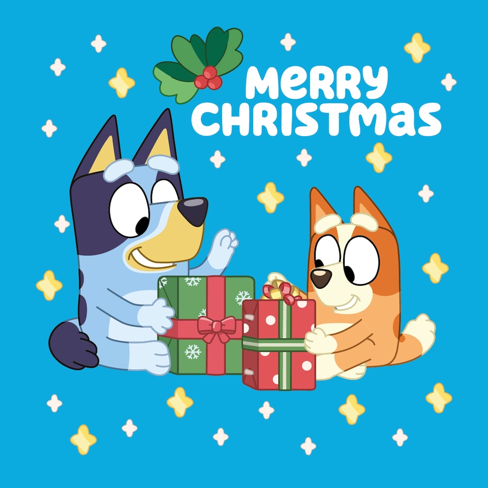 image 1 of Bluey 4 Designs Christmas Cards 20 Pack