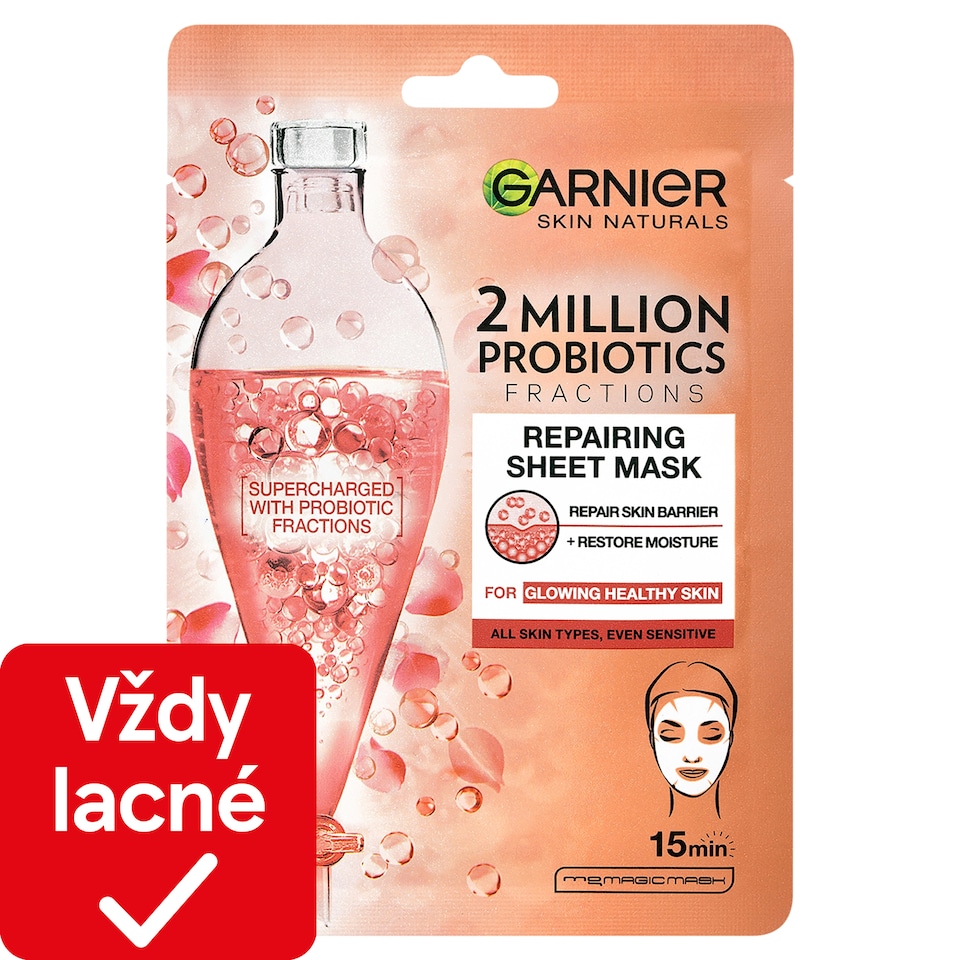 Garnier Skin Naturals textilná maska s probiotickými frakciami, 22 g