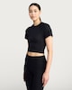 image 3 of F&F Active Seamfree Cropped T-Shirt in Black