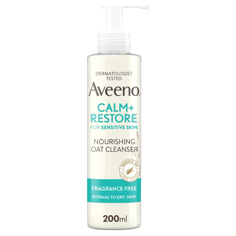 image 1 of Aveeno Face Calm and Restore Nourishing Oat Cleanser 200ml