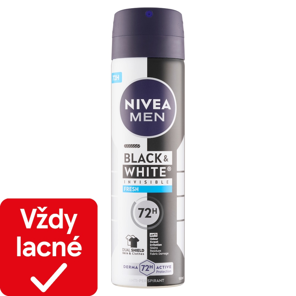 obrázok 1 z Nivea Men Black & White Invisible Fresh Sprej antiperspirant 150 ml