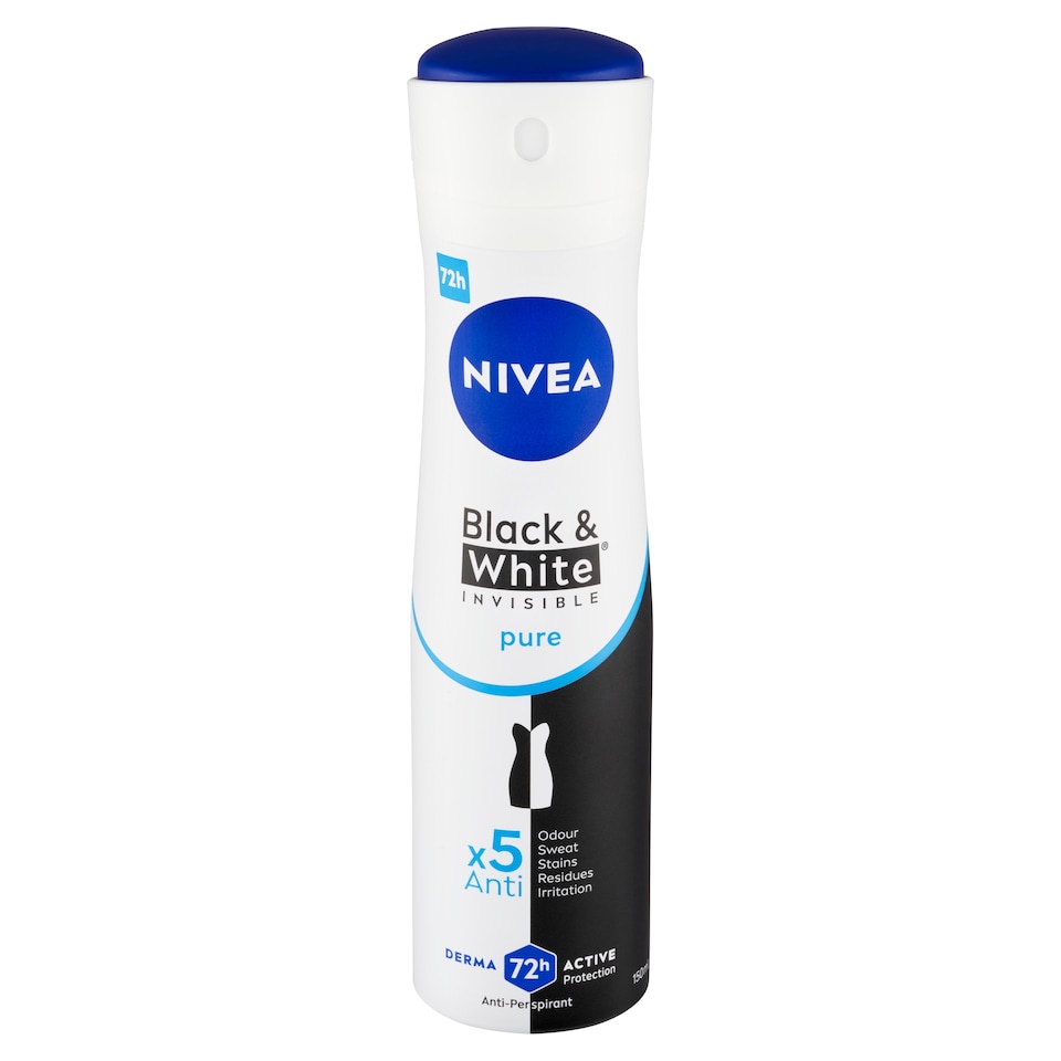 image 1 of Nivea Black & White Invisible Pure Antiperspirant Spray 150ml