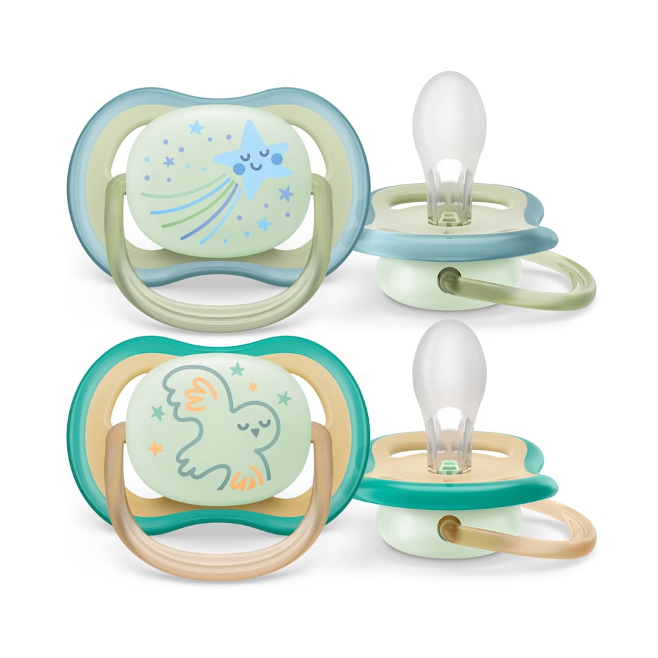 image 1 of Philips Avent Ultra Air Nighttime Soother 0-6 months 2 pack