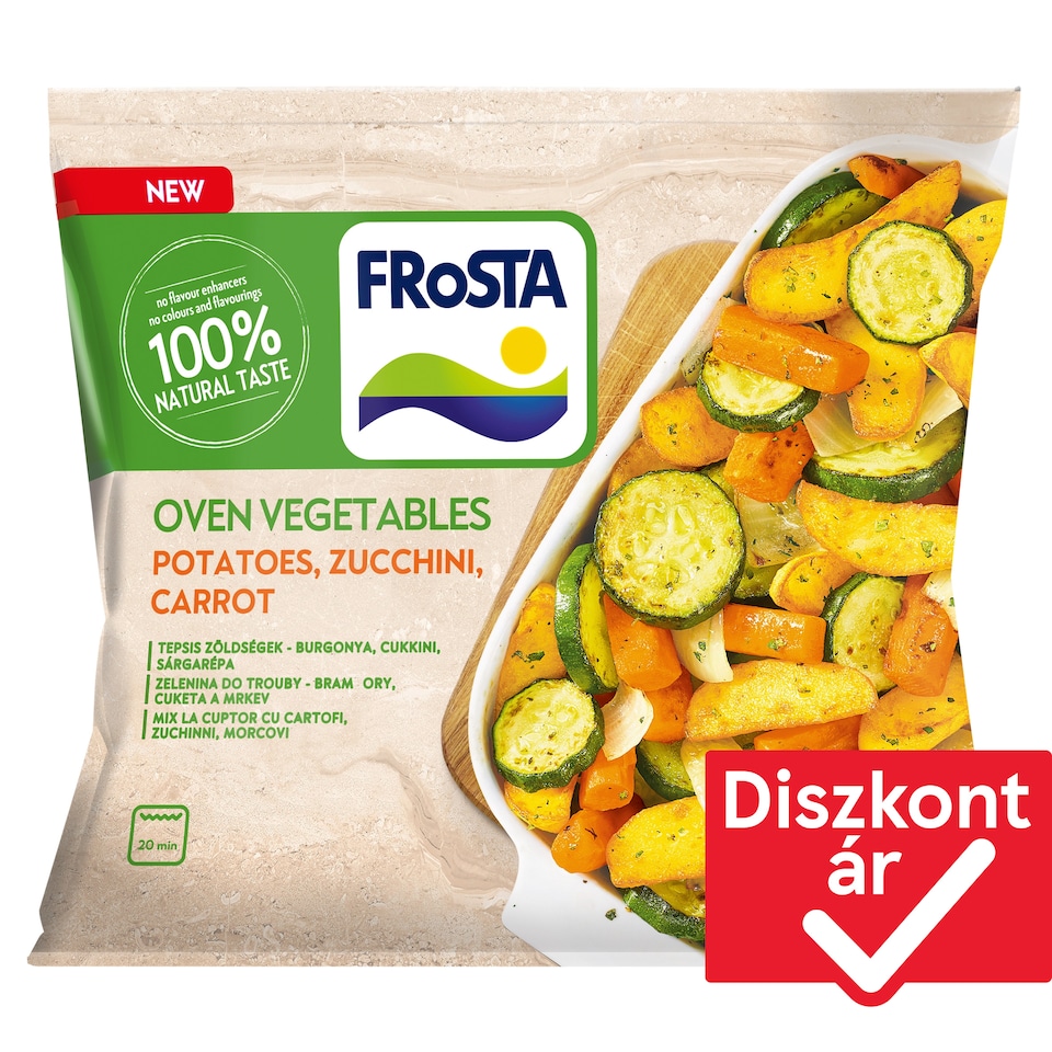 FRoSTA gyorsfagyasztott tepsis zöldségek burgonya, cukkini, sárgarépa 400 g