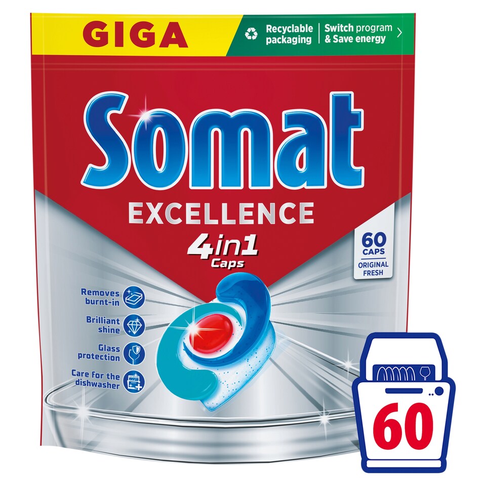 Somat Excellence 4in1 kapsle do automatické myčky na nádobí 60 ks 1140g