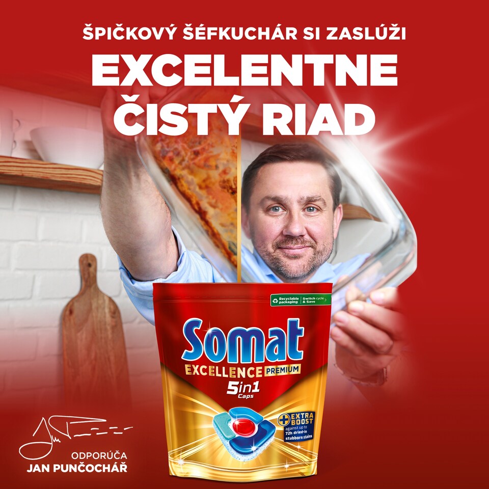 image 1 of Somat Excellence Premium 5in1 Caps Dishwasher Capsules 42 pcs 781.2 g