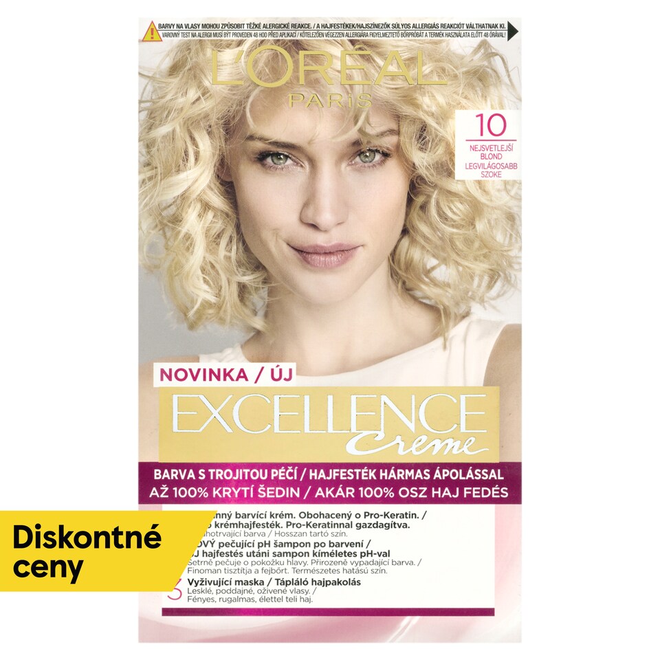 L'Oréal Paris Excellence Créme 10 , najsvetlejšia blond, 72 +48 +12 +60 ml
