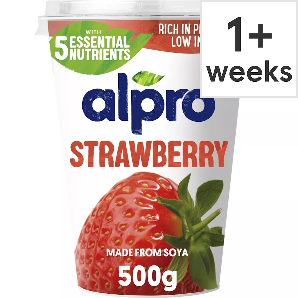 image 1 of Alpro Strawberry Dairy Free Soya Yoghurt Alternative 500g