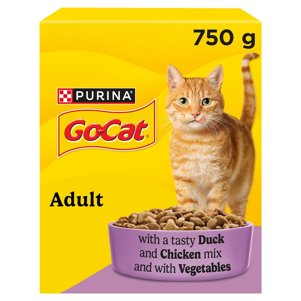 image 1 of Go-Cat Adult Dry Cat Food Chicken And Duck 750G