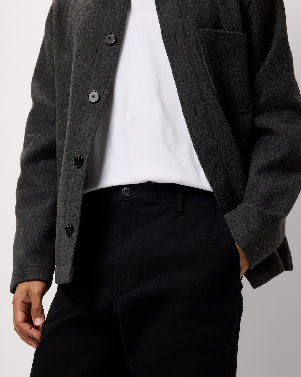 image 1 of F&F Cotton Rich Slim Leg FREEFIT® Chino Trousers in Black