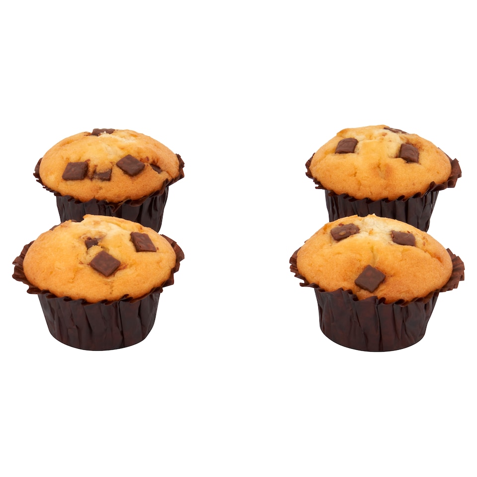 image 1 of Tesco Chocolate Muffins 4 Pack