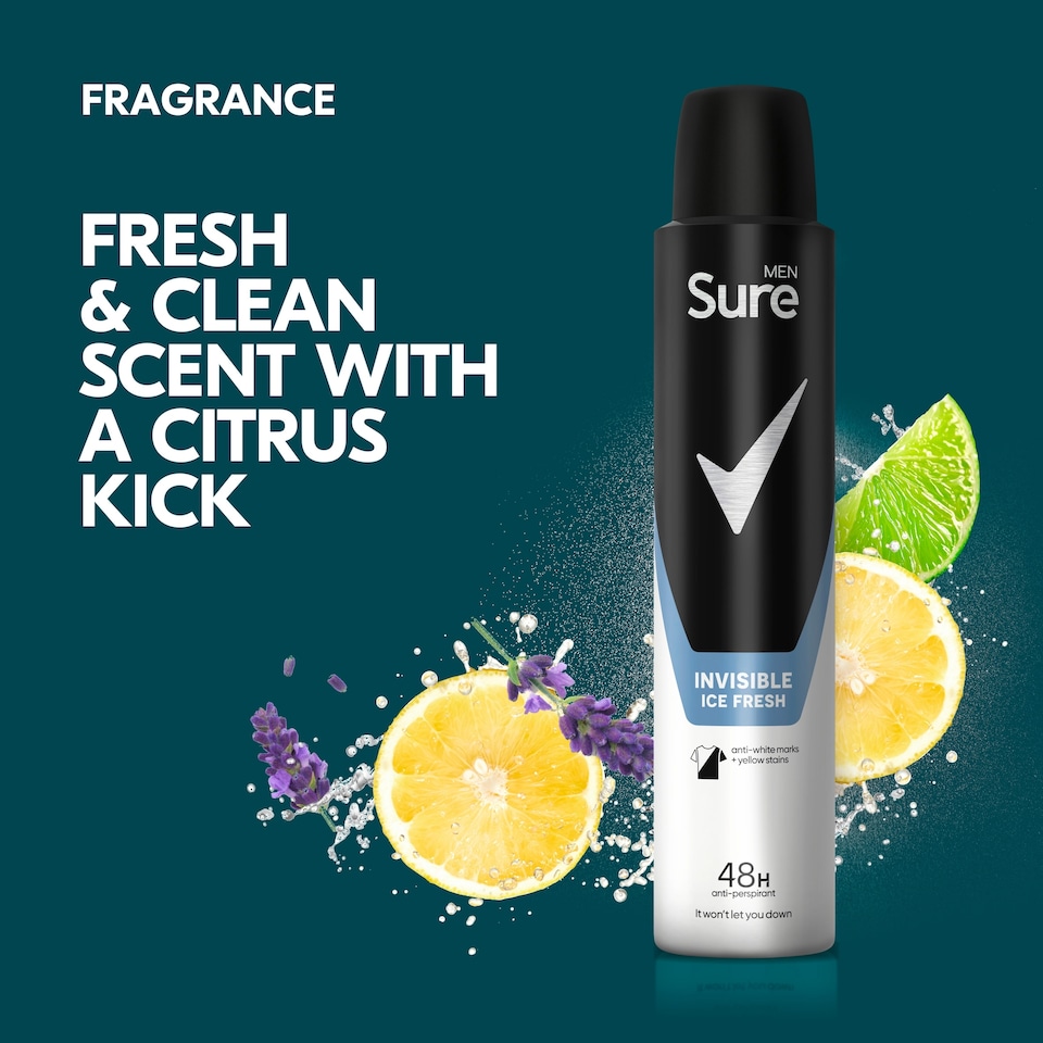 image 1 of Sure Men Invisible Ice Fresh 48h Antiperspirant Deodorant 200ml