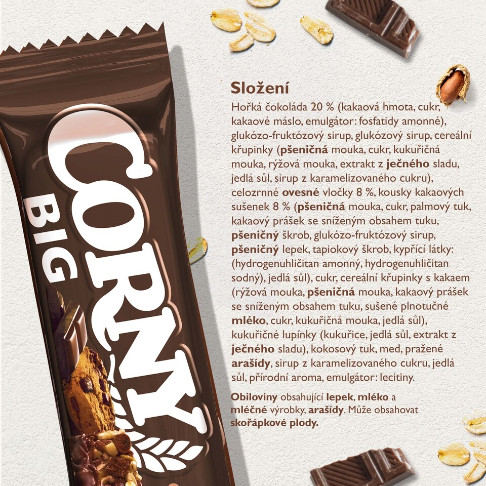 Obrázek 1 pro produkt Corny BIG cereální tyčinka hořká čokoláda 50g