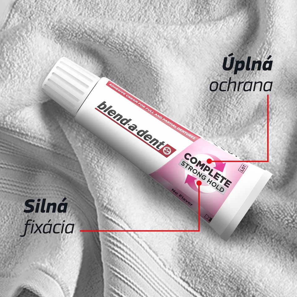 obrázok 1 z Fixačný Krém Blend-a-dent Plus Food Barrier Fresh Na Úplné A Čiastočné Zubné Protézy 47 ml
