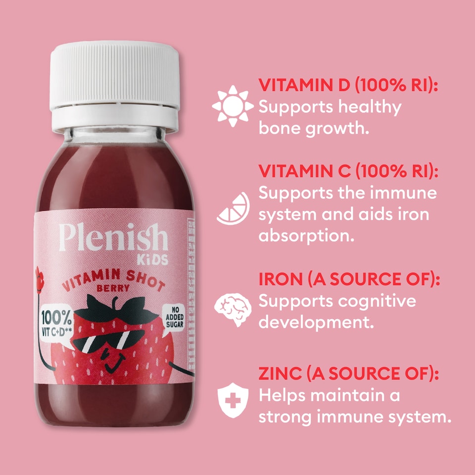 image 1 of Plenish Kids Berry Vitamin Shots 4x60ml