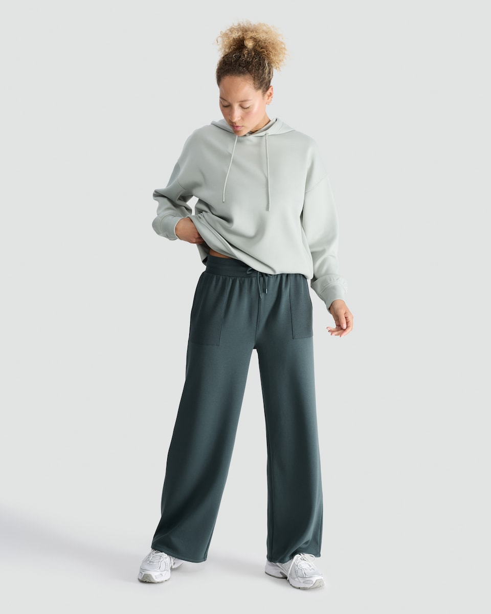 image 1 of F&F Active Wide Leg Joggers in Green