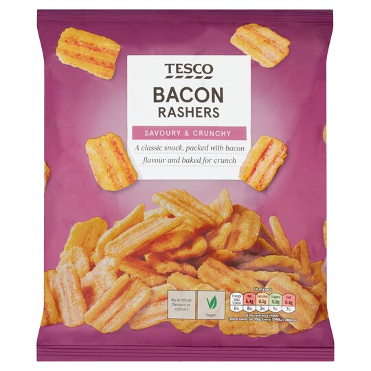 Tesco Bacon Rashers Snacks 150G Tesco Groceries