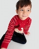 image 3 of F&F Boys Knitted Reindeer Christmas Print Light Up Jumper in Red