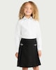 image 2 of F&F School Girls 3-Pack Cotton Rich Slim Fit Long Sleeved Shirts in White