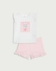 image 1 of F&F Baby 2-Piece Pure Cotton I Love My Daddy Top and Shorts Set in White