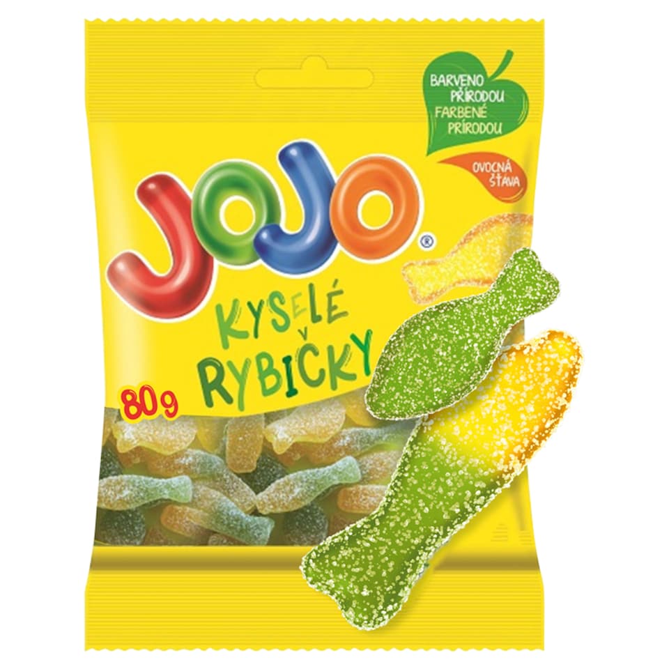 JOJO Sour Fish Jelly Candies with Fruit Flavors 80 g