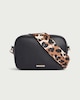 image 1 of SACHA Leopard Strap Crossbody Camera Bag in Black
