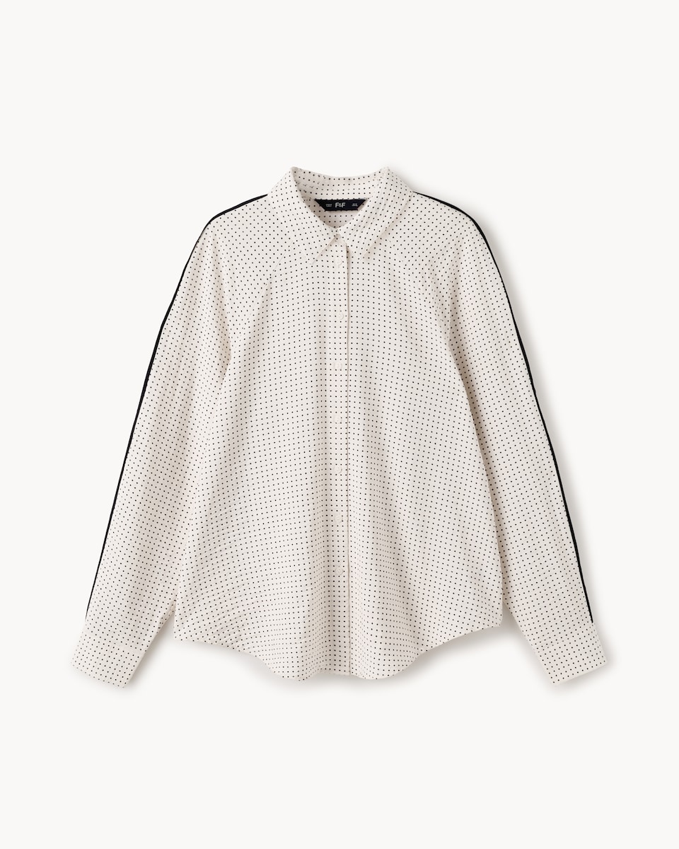 image 1 of F&F Polka Dot Co-ord Shirt in Cream