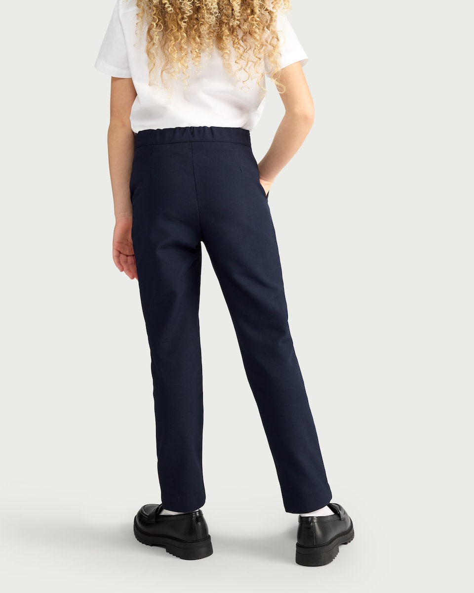 image 1 of F&F School Girls 2-Pack Regular Fit Trousers in Navy