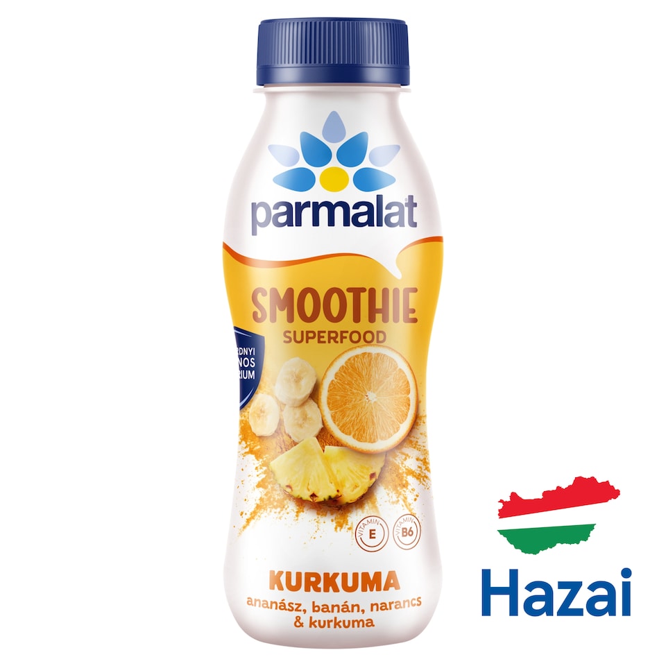 Parmalat Smoothie ananászos, banános, narancsos zsírszegény savanyú tejkészítmény kurkumával 330 g
