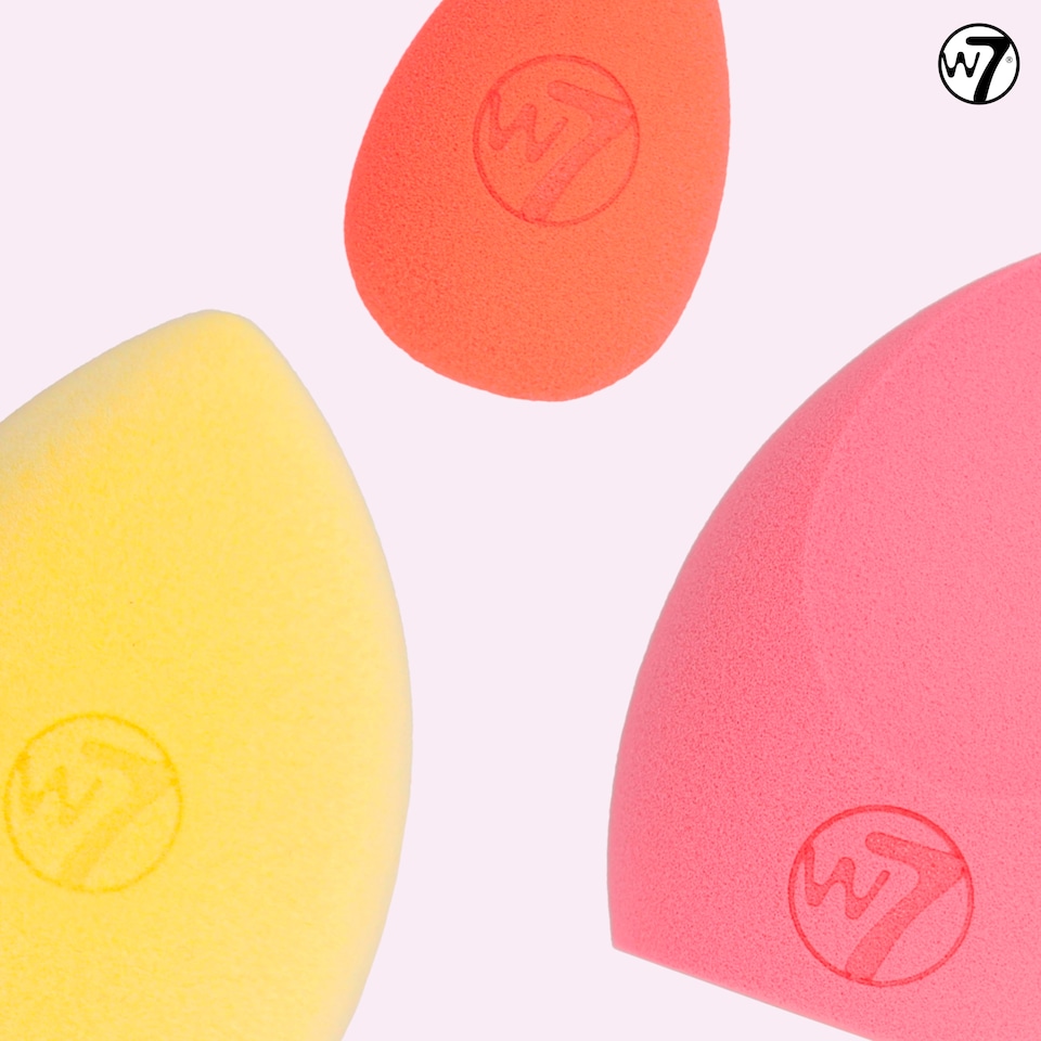 image 1 of W7 Glow Getter Latex Free Neon Beauty Sponges 3 Pack