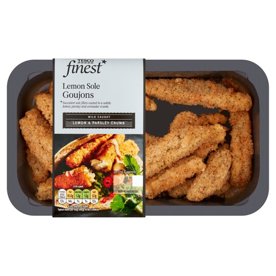 Tesco Finest Lemon Sole Goujons 200G Tesco Groceries