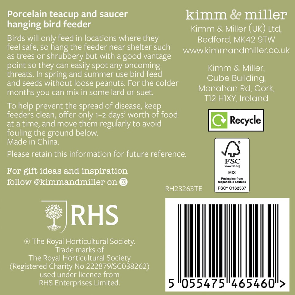 image 1 of RHS Mother's Day Ceramic Bird Feeder