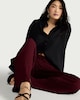 image 2 of F&F Textured Wide Leg Trousers in Burgundy