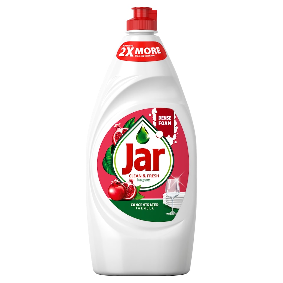 Jar Clean & Fresh Washing Up Liquid Pomegranate & Honeysuckle For Sparkling Clean Dishes 900ML