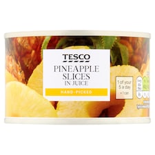 Tesco Pineapple Slices In Juice 227G