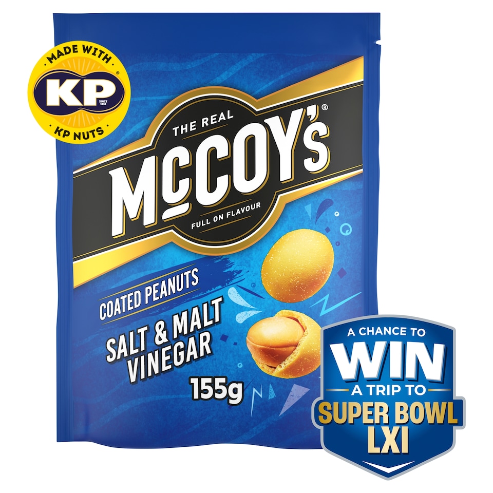 image 1 of McCoy's Coated Peanuts Salt & Malt Vinegar 155g
