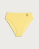 image 4 of F&F Crinkle Textured Starfish Charm High Waisted Bikini Bottoms in Yellow