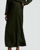 image 3 of F&F Satin Bias Cut Midi Slip Skirt in Green