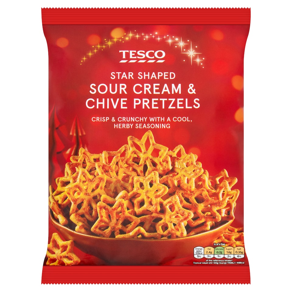 Tesco Star Shaped Sour Cream & Chive Pretzels 200g