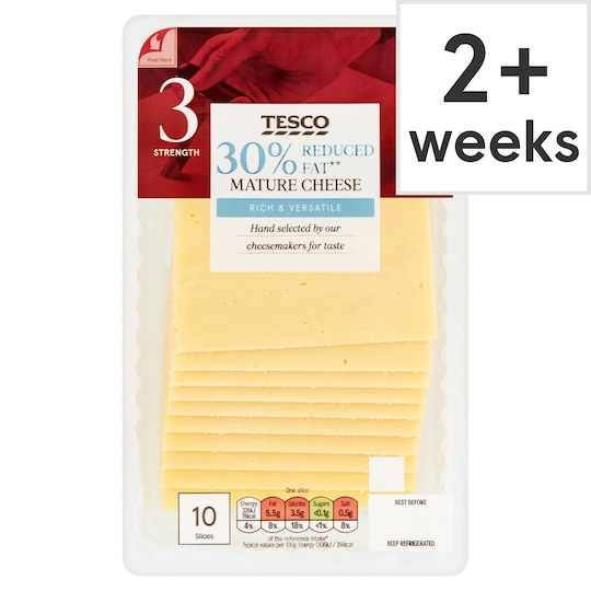 Tesco 30 Reduced Fat Mature Cheese Slices 250G Tesco Groceries