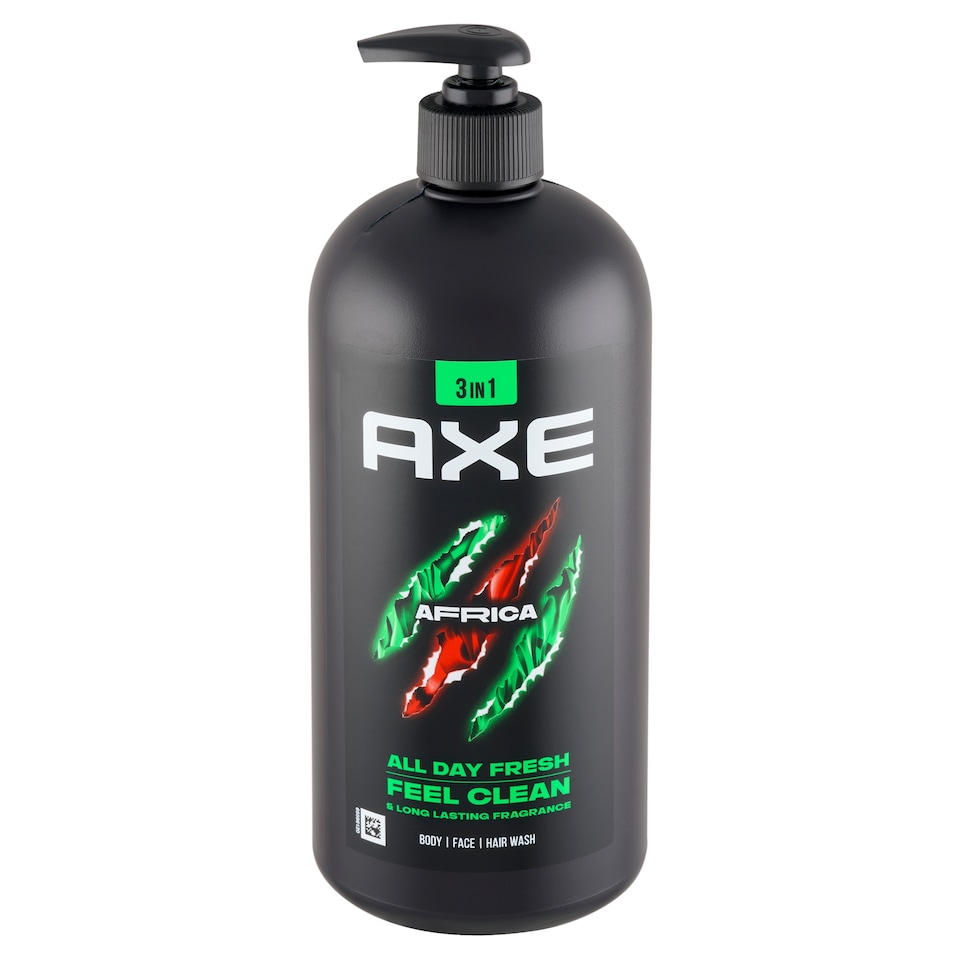 image 1 of Axe Africa Shower Gel 3 in 1 for Body, Hair and Face 900ml