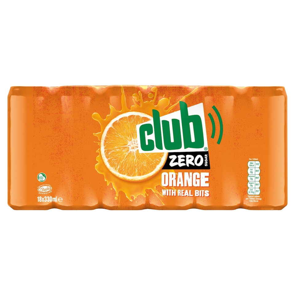 Club Zero Orange Cans 18 x 330ml