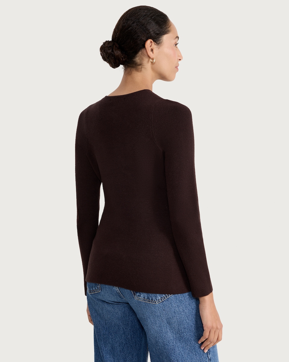 image 1 of F&F Knitted Button Front Cardigan in Chocolate