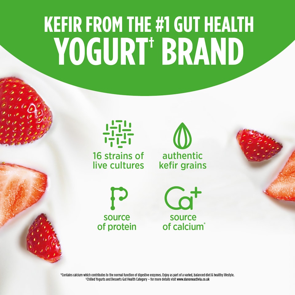image 1 of Activia Gut Health Kefir - Strawberry & Raspberry 2 x 150g