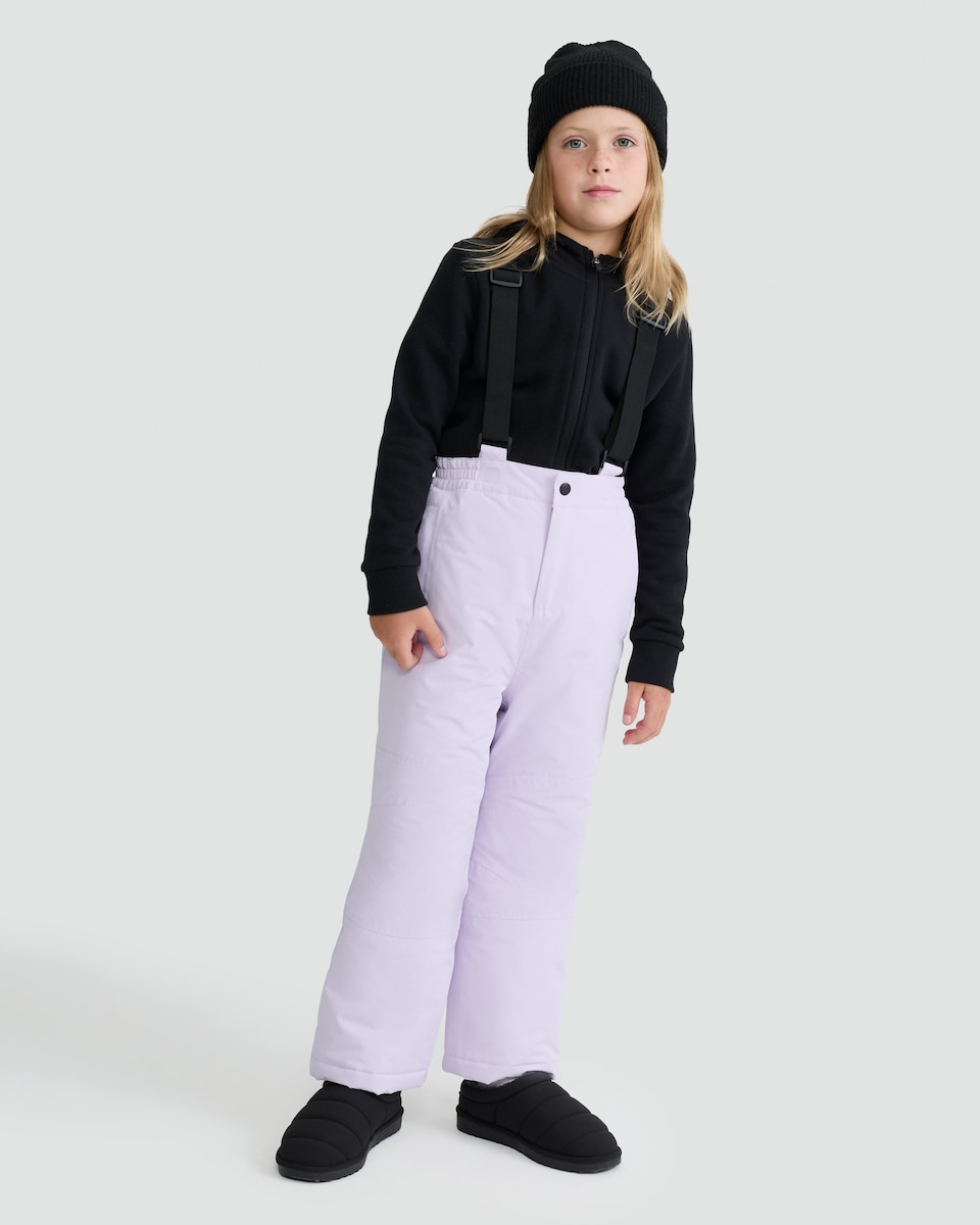 image 1 of F&F Girls Elasticated Strap Salopettes in Purple