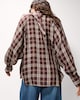 image 4 of F&F Checked Tie Neck Blouse in Multi Red