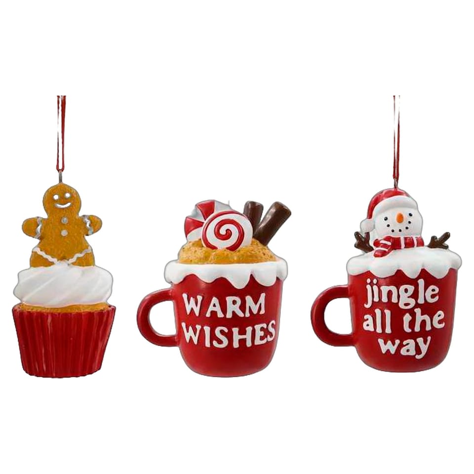 Bayswood Resin Sweet Treat Hanging Christmas Decoration Assortment